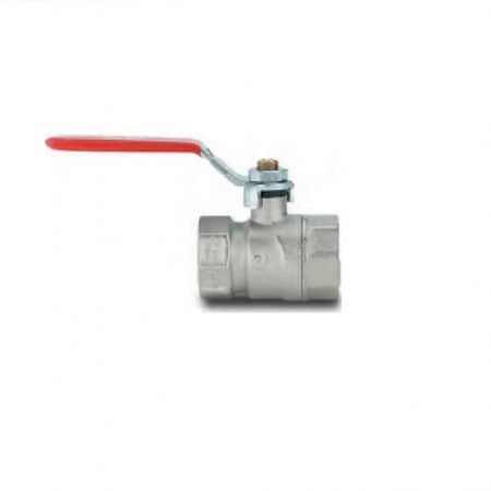 VALVOLA A SFERA FF CON LEVA IN ACCIAIO PLASTIFICATA ROSSA